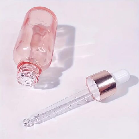 3 pcs 30ml Pink Glass Dropper Bottles with Glass Pipettes - Perfect Travel Accessories for Cosmetics, Perfume, and Essential Oils in Saudi Arabia