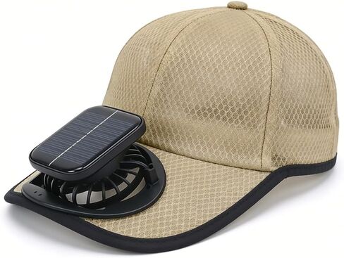 Solar Rechargeable Peak Cap Solar Fan Hat, 300mAh 5V/2A, 3-4H Runtime, Unisex Fishing Camping Hiking in Saudi Arabia