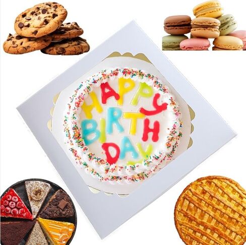 60 Pcs 10x10x2.5 pie boxes for 9 inch pies box 10 inch bakery box, pie boxes with window 10x10 for Cookie Cake, Treats, Pastries, Chocolate Covered Strawberries in Kuwait