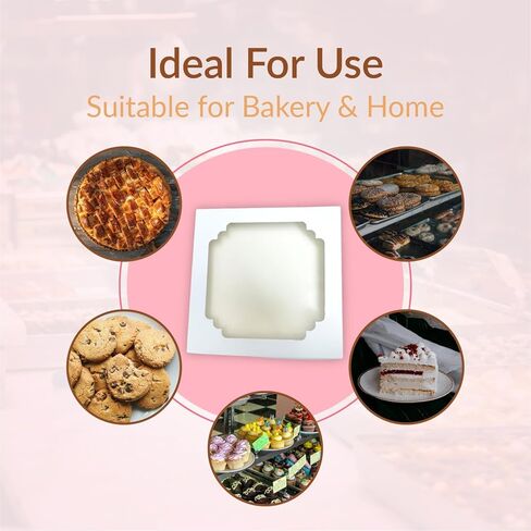 60 Pcs 10x10x2.5 pie boxes for 9 inch pies box 10 inch bakery box, pie boxes with window 10x10 for Cookie Cake, Treats, Pastries, Chocolate Covered Strawberries in Kuwait
