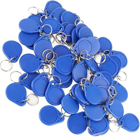CHICIRIS 125KHz Access Control Keyfob Tag Token for Repeatable Entry, 50pcs Blue Key Chains for Elevator Keys, ID Card in Saudi Arabia