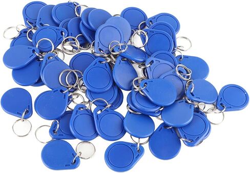 CHICIRIS 125KHz Access Control Keyfob Tag Token for Repeatable Entry, 50pcs Blue Key Chains for Elevator Keys, ID Card in Saudi Arabia