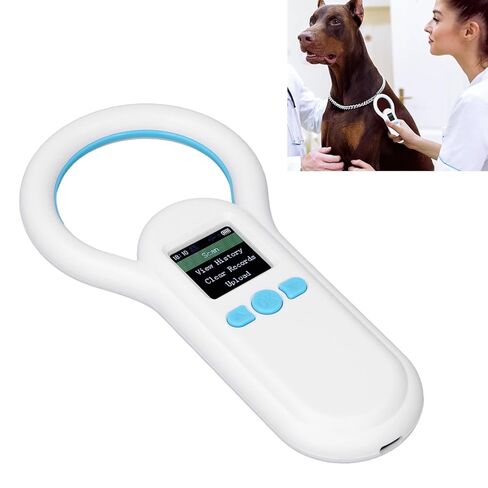WALFRONT Pet Chip Reader 134.2Khz Microchip Animal Ear Tag Scanner ID Reader for Animal Pets Pigs Dogs Cats Rechargeable 0-80m Wireless Distance in Saudi Arabia