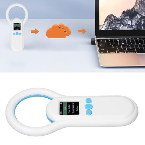 WALFRONT Pet Chip Reader 134.2Khz Microchip Animal Ear Tag Scanner ID Reader for Animal Pets Pigs Dogs Cats Rechargeable 0-80m Wireless Distance in Saudi Arabia