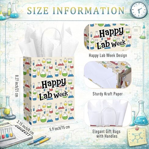 Taobary 12 Sets Vet Tech Week Gifts Bealrinary Technician Week Paper Bag Bag With Tissue Paper Peterinieral Acags with Handles Vet Tech Excessories for Assistant Pet Lover in Saudi Arabia