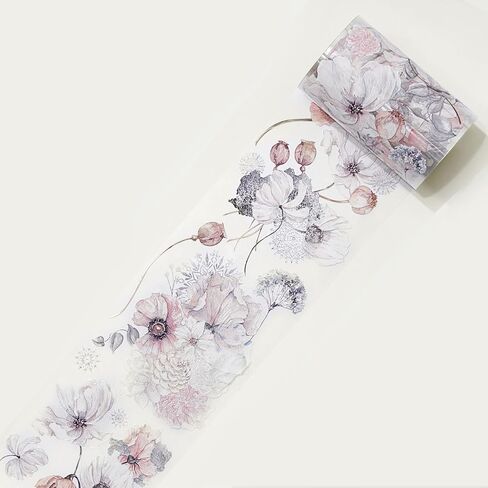 WT Pre-Cut Sweet Rosé Wide Washi Tape, Single Roll, Original Designs, Dreamy Rose Motifs & Subtle Handwritten Accents, Decorative Japanese Paper Tape for Journaling, Scrapbooking, Planner, DIY Crafts in Kuwait