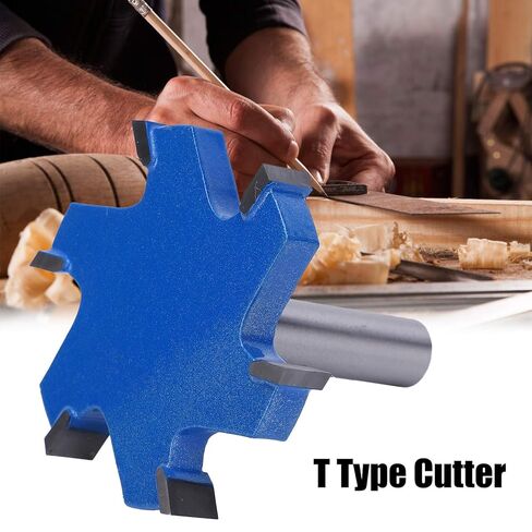 6 T Type Slotting Cutter Router Bit 12mm Shank Woodworking Tool YG8 Alloy Head 45# Carbon Steel Body for Wood Grooving and Milling Projects in Saudi Arabia