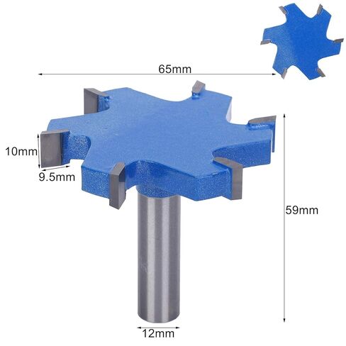 6 T Type Slotting Cutter Router Bit 12mm Shank Woodworking Tool YG8 Alloy Head 45# Carbon Steel Body for Wood Grooving and Milling Projects in Saudi Arabia