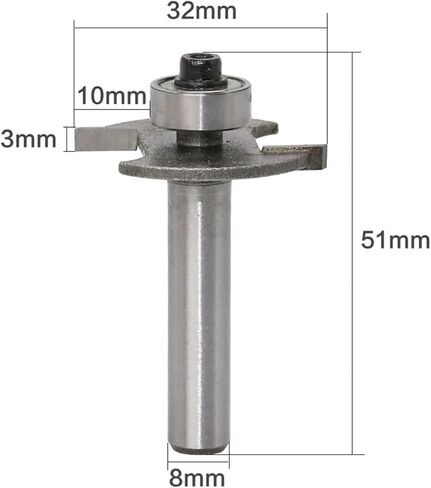 المهنية الصف 8MM مقبض كروي T- نوع سكين 8 * 3 الشق النجارة طحن القاطع in Kuwait