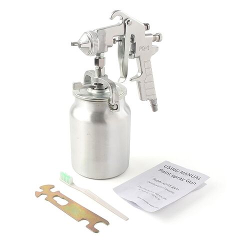 Auto Car PQ-2 Pneumatic Spray 2.0mm Caliber Stainless Steel Nozzle, Cleaning Brush&Manual, Furniture Spraying Tool Kit Replacement, Silver in Saudi Arabia