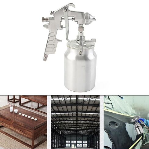 Auto Car PQ-2 Pneumatic Spray 2.0mm Caliber Stainless Steel Nozzle, Cleaning Brush&Manual, Furniture Spraying Tool Kit Replacement, Silver in Saudi Arabia