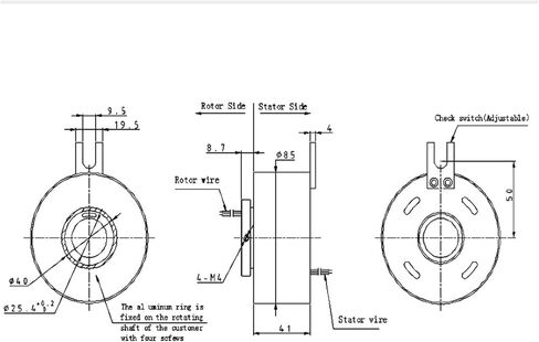 حلقة الانزلاق من خلال ثقب حلقة الانزلاق 25.4 مللي متر 4-Way 10A حلقة الانزلاق حلقة جامع حلقة موصلة SRT025-85-0410 in Kuwait