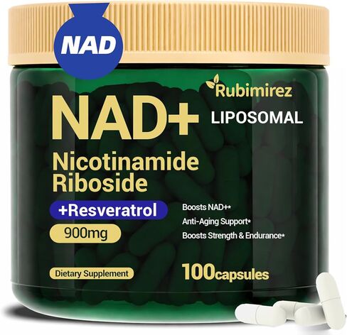 NAD+ Supplement with, Nicotinamide Riboside & Resveratrol 900mg – Anti-Aging Support for Women & Men, NMN Alternative, Vegan Non-GMO - 100 Capsules in Saudi Arabia