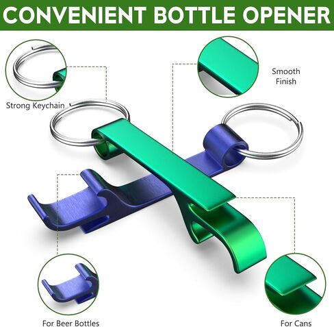 6 Pack Bottle Opener Keychain Set, Colorful Aluminum Alloy Beer Bottle Openers, Small Lightweight Keychain Opener for Beer, Soda & Can Opening, Pocket Bar Tool for Home, Camping & Parties in Kuwait