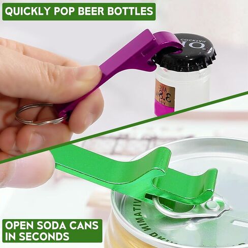 6 Pack Bottle Opener Keychain Set, Colorful Aluminum Alloy Beer Bottle Openers, Small Lightweight Keychain Opener for Beer, Soda & Can Opening, Pocket Bar Tool for Home, Camping & Parties in Kuwait