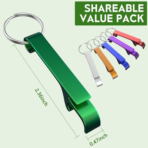 6 Pack Bottle Opener Keychain Set, Colorful Aluminum Alloy Beer Bottle Openers, Small Lightweight Keychain Opener for Beer, Soda & Can Opening, Pocket Bar Tool for Home, Camping & Parties in Kuwait