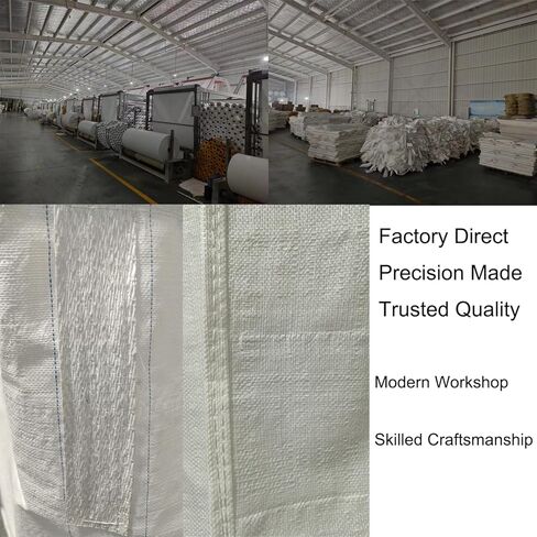 أكياس FIBC السائبة مقاس 35 بوصة × 35 بوصة × 43 بوصة، 10 عبوات - سعة شديدة التحمل 2200 رطل، قمة واق من المطر وأسفل صنبور، قماش مثبت بالأشعة فوق البنفسجية - أكياس تخزين ونقل صناعية للحبوب والقهوة والكريات البلاستيكية in Kuwait