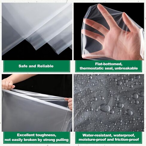 40 Pcs Large Clear Plastic Bags 30 x 40 Inches Clear Plastic Flat Poly Bags 1.4 Mil for Clothing Merchandise, Food, Proving Bread, Dough, Clothes Packaging, Storage in Saudi Arabia
