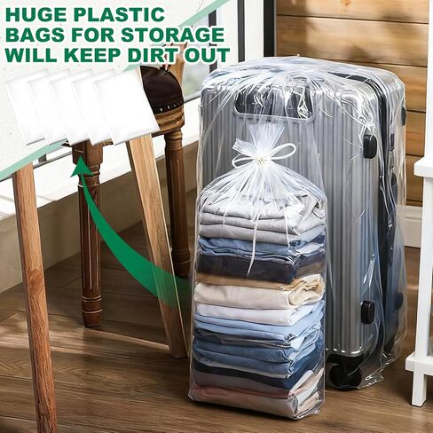 40 Pcs Large Clear Plastic Bags 30 x 40 Inches Clear Plastic Flat Poly Bags 1.4 Mil for Clothing Merchandise, Food, Proving Bread, Dough, Clothes Packaging, Storage in Saudi Arabia