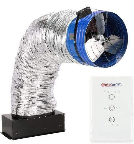 مروحة Quietcool QC CL-5400 RF الكلاسيكية المتقدمة للمنزل بالكامل مع تحكم لاسلكي - ما يصل إلى 5024 CFM - سرعتان - تغطي ما يصل إلى 2512 قدم مربع - ضمان 10 سنوات - شبكة قابلة للإزالة in Kuwait