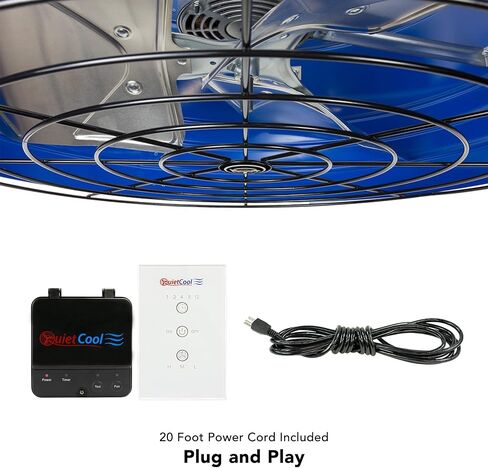 مروحة Quietcool QC CL-5400 RF الكلاسيكية المتقدمة للمنزل بالكامل مع تحكم لاسلكي - ما يصل إلى 5024 CFM - سرعتان - تغطي ما يصل إلى 2512 قدم مربع - ضمان 10 سنوات - شبكة قابلة للإزالة in Kuwait