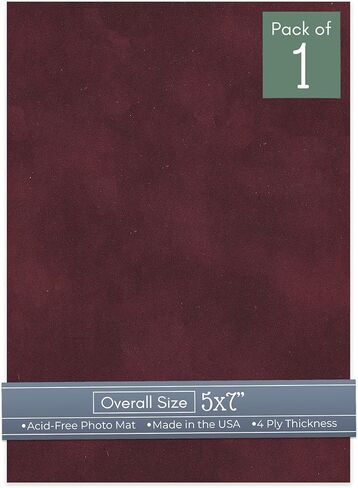 Countryarthouse Berry Suede Acid Free 5x7 لوحة دعم - لوحة حصيرة صور غير مقروءة - 1 ورقة in Kuwait