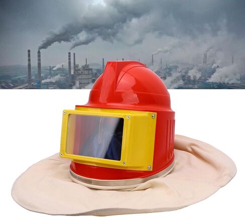Professional Air Fed Sandblasting Helmet with Clear Double Lens Heavy Duty ABS Construction Adjustable Airflow System for Industrial Painting Sandblasting Cleaning Work in Saudi Arabia