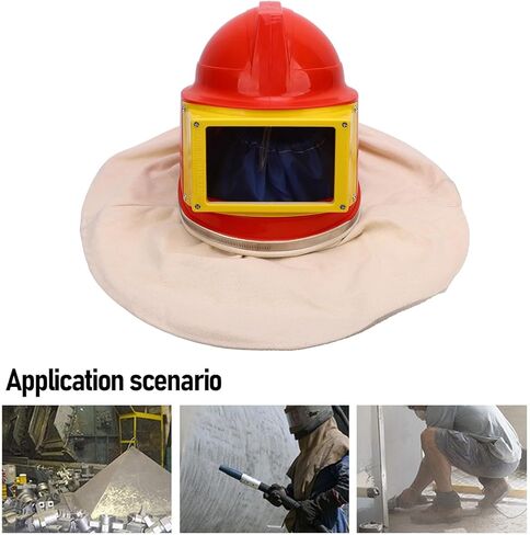 Professional Air Fed Sandblasting Helmet with Clear Double Lens Heavy Duty ABS Construction Adjustable Airflow System for Industrial Painting Sandblasting Cleaning Work in Saudi Arabia