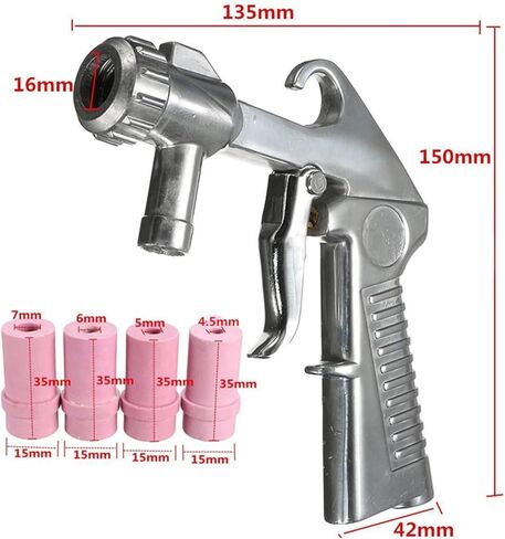 Sandblaster Gun Kit, Air Siphon Feed Blasting Gun with 4 Ceramic Nozzle Tips for Rust Removal & Surface Preparation in Sandblast Cabinets in Saudi Arabia