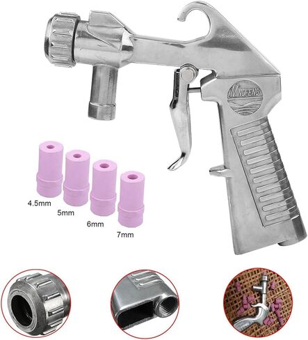 Sandblaster Gun Kit, Air Siphon Feed Blasting Gun with 4 Ceramic Nozzle Tips for Rust Removal & Surface Preparation in Sandblast Cabinets in Saudi Arabia