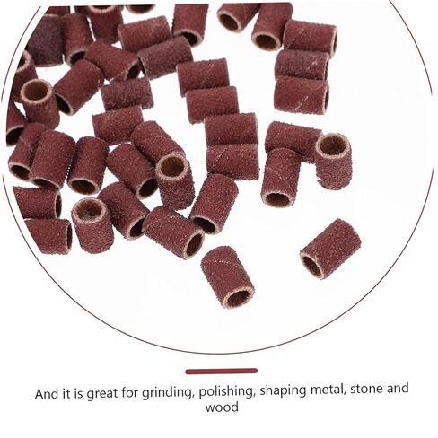 OUNONA 80 Grit Sanding Bands for Nail -Pack Abrasive Sleeves Mounted Cylindrical Grinding Heads for Manicure and Woodcarving in Saudi Arabia