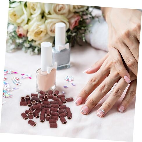 OUNONA 80 Grit Sanding Bands for Nail -Pack Abrasive Sleeves Mounted Cylindrical Grinding Heads for Manicure and Woodcarving in Saudi Arabia