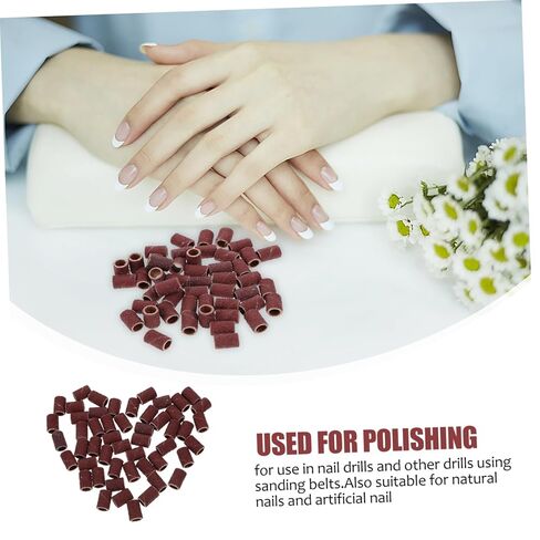 OUNONA 80 Grit Sanding Bands for Nail -Pack Abrasive Sleeves Mounted Cylindrical Grinding Heads for Manicure and Woodcarving in Saudi Arabia