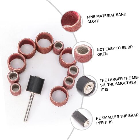 20pcs Sanding Ring Bands for Nail Drills Sandpaper Ring Polishing Accessory Set Circle Tools for Diy Sanding Circle for Wood and Metal in Saudi Arabia