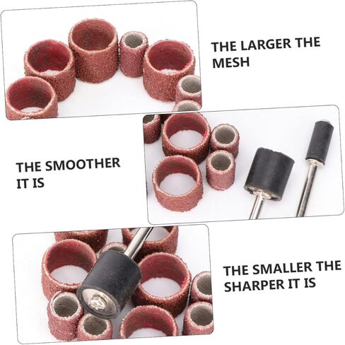 20pcs Sanding Ring Bands for Nail Drills Sandpaper Ring Polishing Accessory Set Circle Tools for Diy Sanding Circle for Wood and Metal in Saudi Arabia