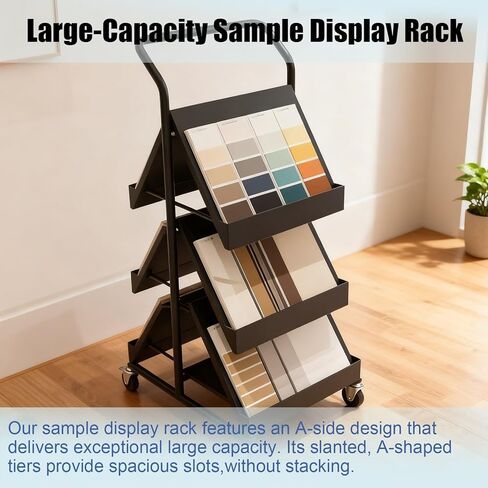 Rolling Tile Sample Rack cart on Wheels, Retail/Home Improvement Stores Display Stand for Cabinet Doors, Stone, Marble, Wood & Aluminum Panels, L-40cm(15.7inch) in Saudi Arabia