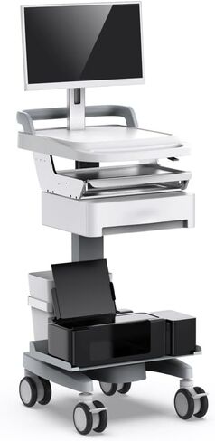 Medical Mobile Trolley Cart with Wheels, Rolling Desktop Lab Cart Height Adjustable All-in-One Computers for Hospital Dental Clinic Home Office in Saudi Arabia