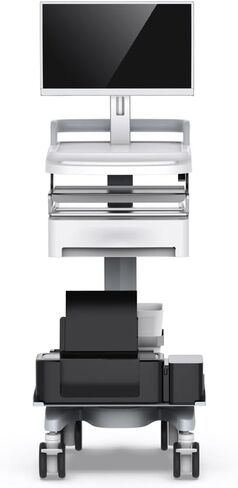 Medical Mobile Trolley Cart with Wheels, Rolling Desktop Lab Cart Height Adjustable All-in-One Computers for Hospital Dental Clinic Home Office in Saudi Arabia