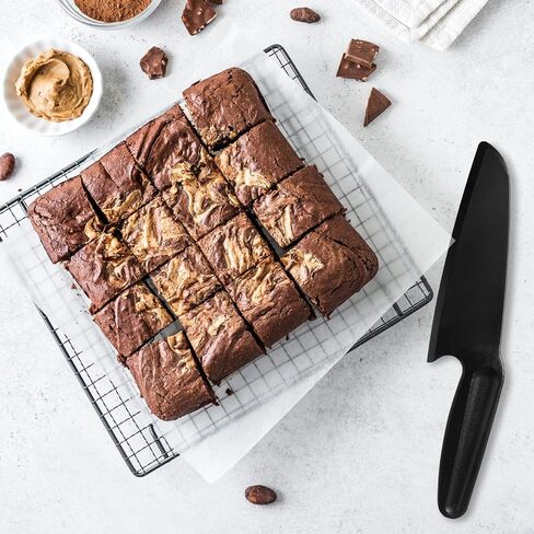 سكين ريني شيف الاحترافي من النايلون للمقالي غير اللاصقة، سكين مطبخ آمن للأطفال، سكين غير لاصق مقاوم للحرارة أفضل لتقطيع البراوني والكعك والخبز واللازانيا والجبن والبيتزا والفطيرة وما إلى ذلك. in Kuwait