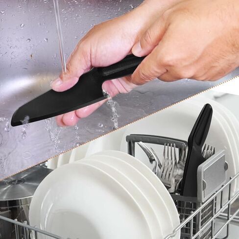 سكين ريني شيف الاحترافي من النايلون للمقالي غير اللاصقة، سكين مطبخ آمن للأطفال، سكين غير لاصق مقاوم للحرارة أفضل لتقطيع البراوني والكعك والخبز واللازانيا والجبن والبيتزا والفطيرة وما إلى ذلك. in Kuwait