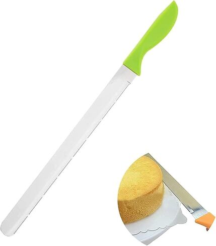 10Inch/12Inch Stainless Steel Cake Knife Plastic Handle Baking Pastry Spatulas Serrated Bread Knife Kitchen Baking Tool (12 inch) in Kuwait