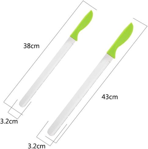10Inch/12Inch Stainless Steel Cake Knife Plastic Handle Baking Pastry Spatulas Serrated Bread Knife Kitchen Baking Tool (12 inch) in Kuwait