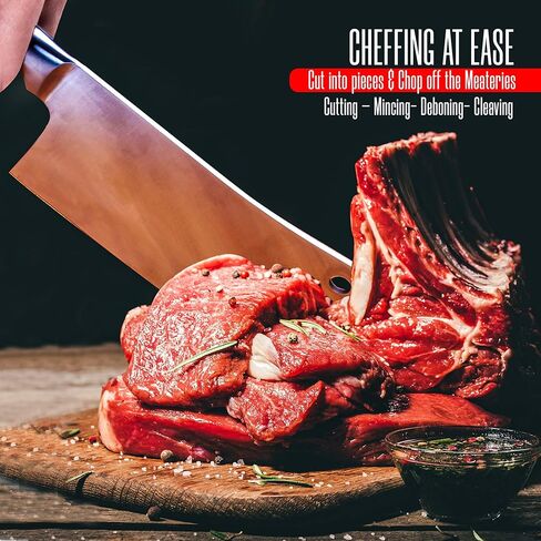 يوتوبيا كيتشن 7 بوصة سكين الساطور الفولاذ المقاوم للصدأ سكاكين جزار الشيف للحوم والخضروات متعددة الأغراض سكين المطبخ تقطيع العظام in Kuwait