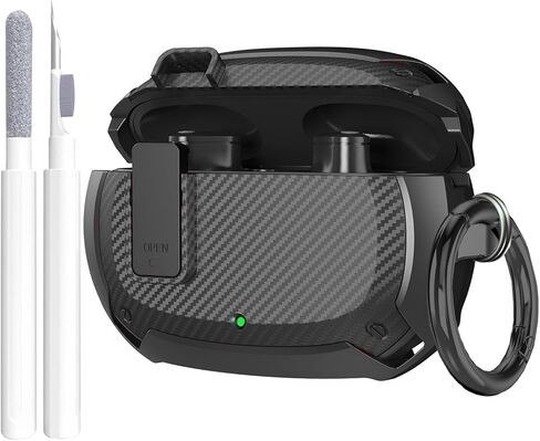 Beats Studio Buds/Studio Buds+ Case Cover 2021/2023 Men Lock Clip with Cleaning Kit, GARTOO Beat Studio Bud Plus Protective Case with Cleaning Tool for Women Girls Kids Black in Kuwait