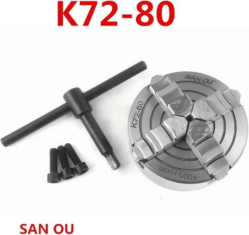 Lathe Chuck 80mm 4 Jaw Independent Chuck Mini Lathe Chuck K72-80 for Mini Lathe in Kuwait