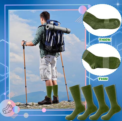 24 Pairs Men's Army Green Crew Socks Military Cotton Army Socks for Soldiers Firefighters Police Outdoor Sports in Saudi Arabia