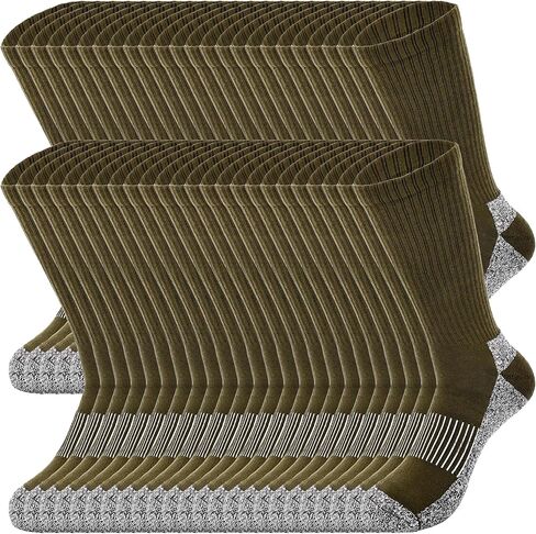 24 Pairs Men's Army Green Crew Socks Military Cotton Army Socks for Soldiers Firefighters Police Outdoor Sports in Saudi Arabia