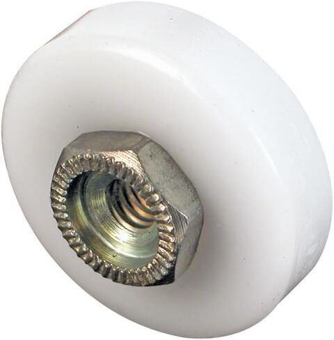 برايم لاين M 6152 بكرة باب الدش، 3/4 بوصة. القطر، إطار من النايلون ذو حافة مسطحة، محامل كروية فولاذية، محور رأس سداسي ملولب (4 عبوات) in Saudi Arabia