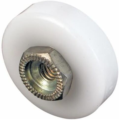 برايم لاين M 6152 بكرة باب الدش، 3/4 بوصة. القطر، إطار من النايلون ذو حافة مسطحة، محامل كروية فولاذية، محور رأس سداسي ملولب (4 عبوات) in Saudi Arabia