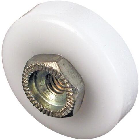 برايم لاين M 6152 بكرة باب الدش، 3/4 بوصة. القطر، إطار من النايلون ذو حافة مسطحة، محامل كروية فولاذية، محور رأس سداسي ملولب (4 عبوات) in Saudi Arabia